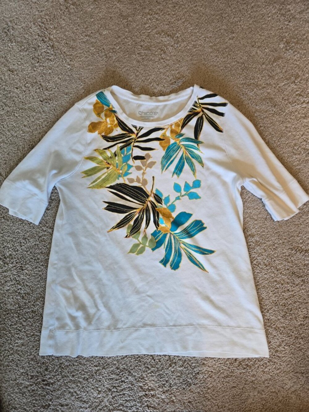 Ladies Chico's short sleeved cotton top
